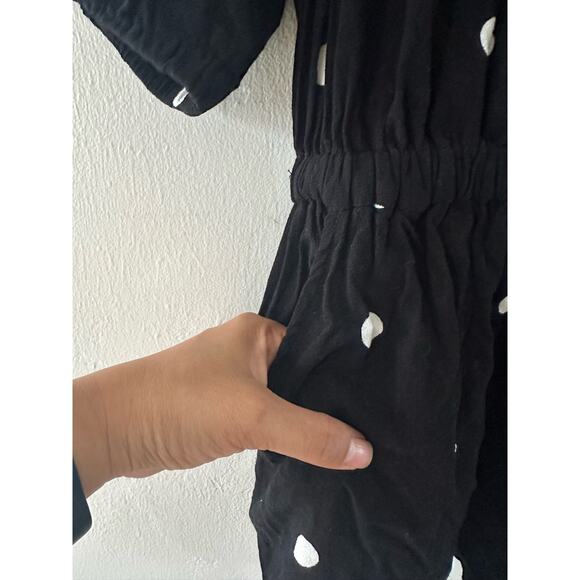 Ava Sky Black Polka Dot Off The Shoulder Romper One Piece Shorts Set Size Small - Picture 5 of 12